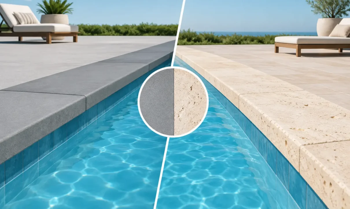 Concrete Versus Travertine Pool Coping Which Fits - Laguna Pools & Spa Concrete Versus Travertine Pool Coping: Which Fits?