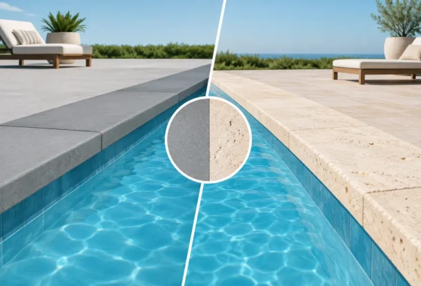 Concrete Versus Travertine Pool Coping: Which Fits?