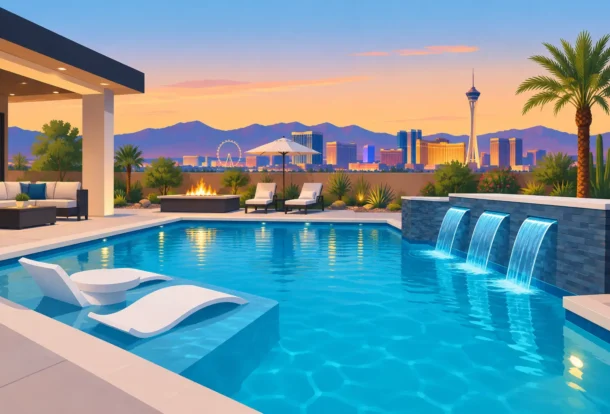 Custom Pool Features That Transform Las Vegas Yards