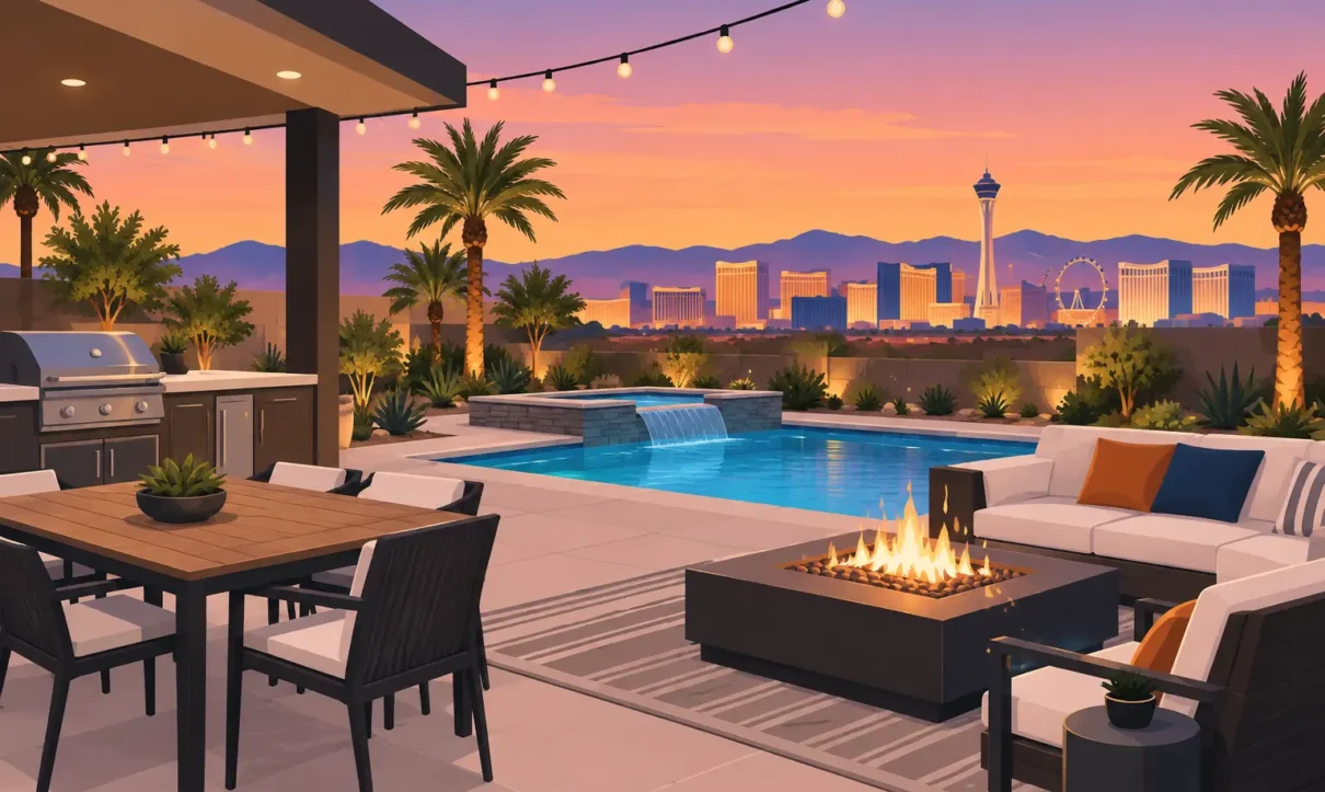 A Backyard Entertaining Layout for Las Vegas