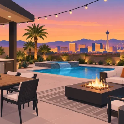 A Backyard Entertaining Layout for Las Vegas