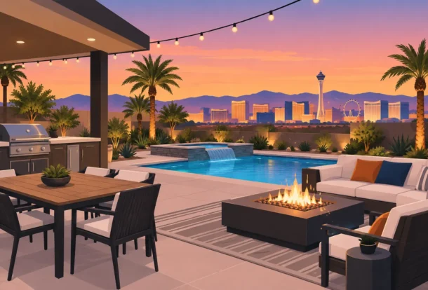 A Backyard Entertaining Layout for Las Vegas
