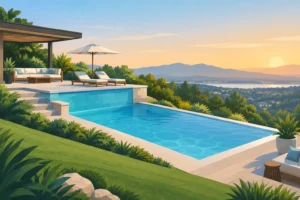 How a Sloped Yard Pool Becomes a Retreat