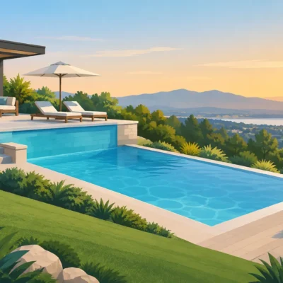 How a Sloped Yard Pool Becomes a Retreat