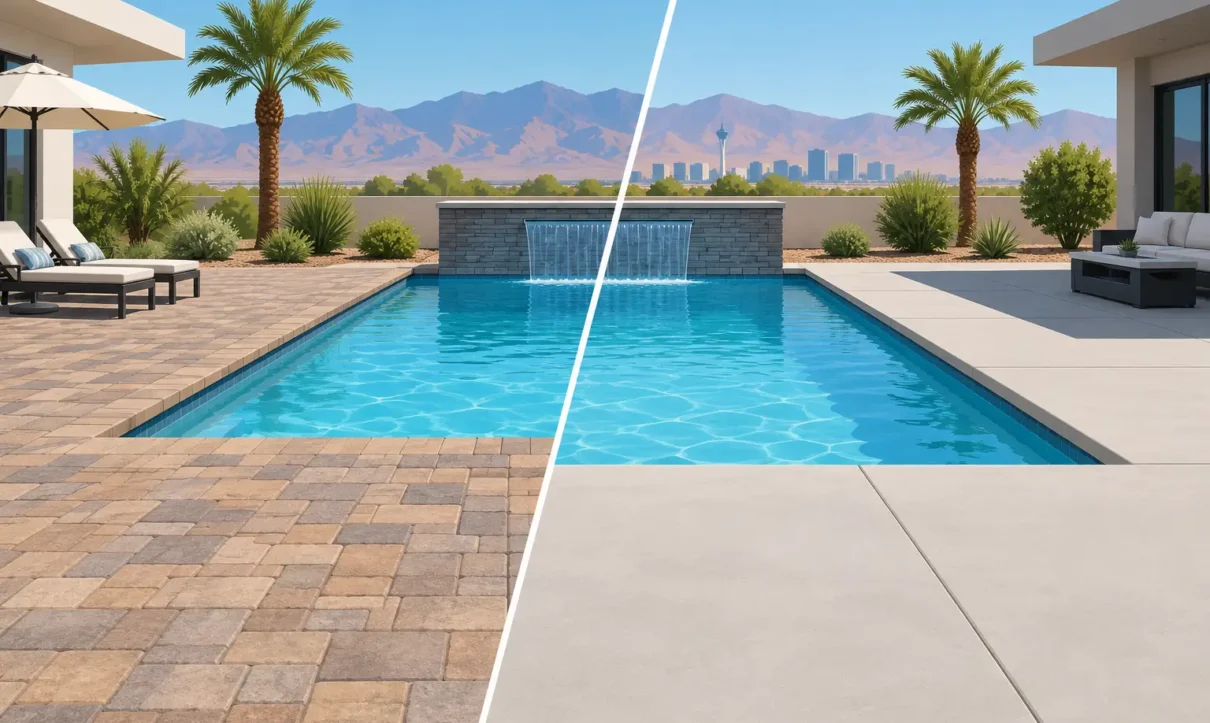 Pavers Versus Concrete Decking for Las Vegas Pools