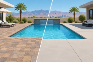 Pavers Versus Concrete Decking for Las Vegas Pools